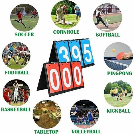 Ableau De Bord Sportif, 2pcs Tableau De Scores Score Flip Tableau De Bord Portatif Sports Tableau Scoreboard à 3 Chiffres Compteur De Score Scoreboard 4 Ableau De Bord Sportif, 2pcs Tableau De Scores Score Flip Tableau De Bord Portatif Sports Tableau Scoreboard à 3 Chiffres Compteur De Score Scoreboard – Image 2