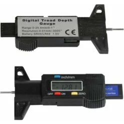 Jauge De Profondeur De Pneu Numérique ， Jauge De Profondeur De Bande De Roulement De Pneu à étrier, Jauge Métrique/impériale LCD 0-25 Mm, Sans Batterie, Camion Fourgon De Moto General Motors -Promos Outil Virtuose Magasin 88919517 3
