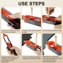 Jauge De Contour Règle Avec Serrure, Règle De Traçage De Profil Avec Crayon, Règle De Contour Pour Copier Avec Précision Formes Irrégulières, Jauge De Duplication De Contour Pour Travail Du Bois -Promos Outil Virtuose Magasin 89224730 4