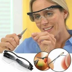 Lunette De Loupe 2 Lumières LED,  Loupes De Lecture Lunette Loupe Grossissement 160% 2.5X, Loupe Eclairante Pour Lecture,Tous Les Travaux De Précision,Réparations,Couture, Montres Et Artisanat -Promos Outil Virtuose Magasin 89305399 4