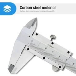 Pied à Coulisse, 150mm / 0.02mm Pied à Coulisse Vernier Analogique En Acier Inoxydable, Haute Précision Outil Micromètre Avec Mesure En Profondeur, Intérieur Et Extérieur Professionnel -Promos Outil Virtuose Magasin 90040259 2