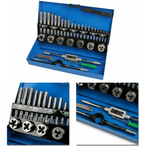 Coffret Tarauds Et Filières 32 Pièces Jeu De Tarauds Et Filières De Filetage M3-M12 Coffret HENGMEI 4 Coffret Tarauds Et Filières 32 Pièces Jeu De Tarauds Et Filières De Filetage M3-M12 Coffret HENGMEI – Image 2