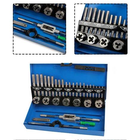 Coffret Tarauds Et Filières 32 Pièces Jeu De Tarauds Et Filières De Filetage M3-M12 Coffret HENGMEI 6 Coffret Tarauds Et Filières 32 Pièces Jeu De Tarauds Et Filières De Filetage M3-M12 Coffret HENGMEI – Image 4