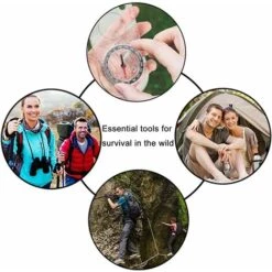 Loupe Multifonctionnelle De Règle De Carte De Boussole De Navigation Imperméable Pour La Lecture Et La Navigation De Carte De Randonnée D'explorateur Avec La Lanière Réglable -Promos Outil Virtuose Magasin 90326639 4