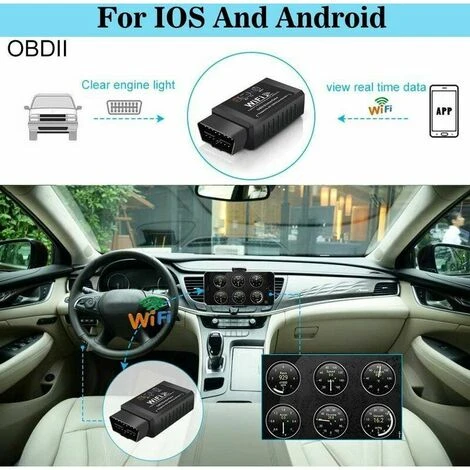 OBD2 Valise Diagnostic Auto, Diagnostic Voiture Prise WiFi OBD Adaptateur Scanner Code De Défaut Multimarque Elm327 Outils Diagnostics Système Moteur 4 OBD2 Valise Diagnostic Auto, Diagnostic Voiture Prise WiFi OBD Adaptateur Scanner Code De Défaut Multimarque Elm327 Outils Diagnostics Système Moteur – Image 2