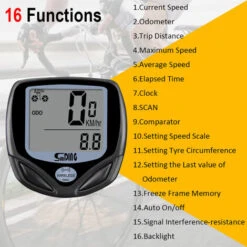 Compteur De Vélo Sans Fil, étanche Ordinateur De Vélo Avec Rétroéclairage LCD D'affichage De L'écran Compteur Kilométrique De Vitesse Et Odomètre De Route Chronomètre De Vélo - -Promos Outil Virtuose Magasin 90599970 3