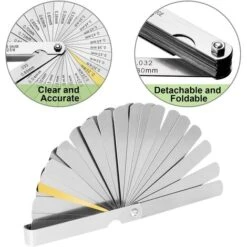 Jauge D'épaisseur Pour Mesurer L'épaisseur, Jeu De Jauges D'épaisseur, 32 Lames De Marquage Métriques/impériales, Jauge D'épaisseur Pour Mesurer Les Dimensions De Largeur/épaisseur D'espace -Promos Outil Virtuose Magasin 91408353 3