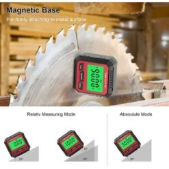 Détecteur D'angle Numérique, Inclinomètre De Jauge D'angle D'affichage LCD Avec Rétroéclairage Magnétique Pour Menuiserie Construction Automobile -Promos Outil Virtuose Magasin 91838335 4