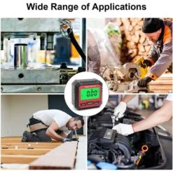 Détecteur D'angle Numérique, Inclinomètre De Jauge D'angle D'affichage LCD Avec Rétroéclairage Magnétique Pour Menuiserie Construction Automobile -Promos Outil Virtuose Magasin 91838335 5