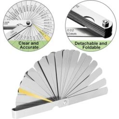 Jauges D’épaisseur De Précision, 32 Lames En De Marquage Métrique/impérial Pour La Mesurer De L'espace Libre Largeur/Épaisseur Tailles L'écart Largeur -Promos Outil Virtuose Magasin 91838371 5