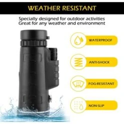 Télescope Monoculaire 40x60 Pour Adultes, Lunette Monoculaire étanche HD à Prisme Haute Puissance, Noir,BISBISOUS 9 Télescope Monoculaire 40x60 Pour Adultes, Lunette Monoculaire étanche HD à Prisme Haute Puissance, Noir,BISBISOUS -Promos Outil Virtuose Magasin 91923557 3