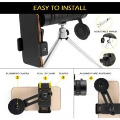 Télescope Monoculaire 40x60 Pour Adultes, Lunette Monoculaire étanche HD à Prisme Haute Puissance, Noir,BISBISOUS 10 Télescope Monoculaire 40x60 Pour Adultes, Lunette Monoculaire étanche HD à Prisme Haute Puissance, Noir,BISBISOUS -Promos Outil Virtuose Magasin 91923557 4