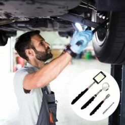 Miroir Télescopique Avec Lumière Aimant De Miroir D'inspection Miroir De Mécanicien, Rotatif à 360 Degrés, Pour Le Personnel De Test, Le Dentiste, Le Maquilleur, Le Mécanicien -Promos Outil Virtuose Magasin 91940492 4