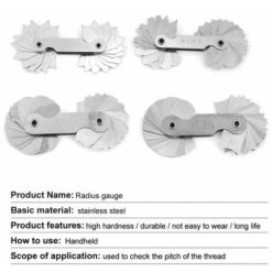 4pcs Jauges De Rayon Outil De Mesure Convexe Concave Jauge De Filet De Rayon En Acier Inoxydable, Plage De Mesure R0.3-1.5 / R1-6.5 / R7-14.5 / R15-25 -Promos Outil Virtuose Magasin 92082298 5
