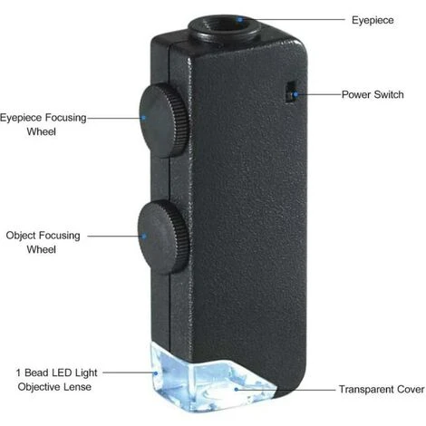 Microscope Portatif à LED 60x - Loupe 100x 4 Microscope Portatif à LED 60x - Loupe 100x – Image 2