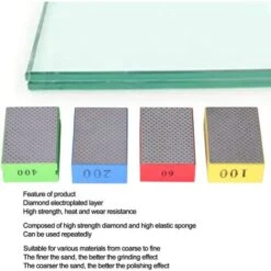 4 Pièces Tampons De Polissage à La Main En Diamant Blocs De Ponçage Manuels Pour Taille De Pierre De Carrelage ébavurage 60 100 200 400 Grain -Promos Outil Virtuose Magasin 92911282 4