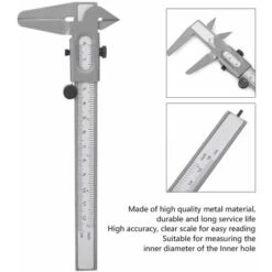 Pieds à Coulisse à Vernier En Acier Inoxydable Calibre De Micromètre Vernier Calibre 5 Pouce Règle De Micromètre En Métal De Haute Précision (5in) -Promos Outil Virtuose Magasin 92921618 3