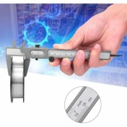 Pieds à Coulisse à Vernier En Acier Inoxydable Calibre De Micromètre Vernier Calibre 5 Pouce Règle De Micromètre En Métal De Haute Précision (5in) -Promos Outil Virtuose Magasin 92921618 5