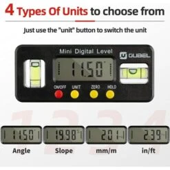 Niveau Electronique,Inclinomètre Numérique Rapporteur, Avec Affichage, Avec Base Magnétique, Haute Précision, Avec Affichage De Maintien De La Lecture Et Fonction De Retournement. -Promos Outil Virtuose Magasin 92923522 5