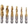 Tarauder à Filetage Métrique, Foret Taraud HSS, 6pcs Foret Embout Kit, Forets à Marteau Countersink Tap (M3-M10) Pour Filetage à Tête Hex Titane, Forets à Queue Hex Pour Métal Et Bois -Promos Outil Virtuose Magasin 93109705 1