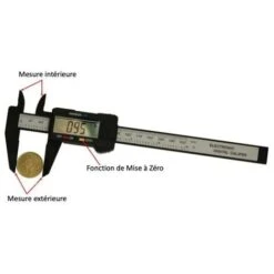 Pied à Coulisse,Pied à Coulisse Digital Numérique 150 Mm - Écran LCD - Fibre De Carbone - Avec Étui -Promos Outil Virtuose Magasin 93342106 3