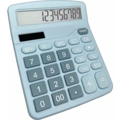 Calculatrice, Calculette De Bureau Solaire Grand Écran LCD à 12 Chiffres, Maison Et École, Calculatrice De Bureau Avec Grands Boutons, Bleu