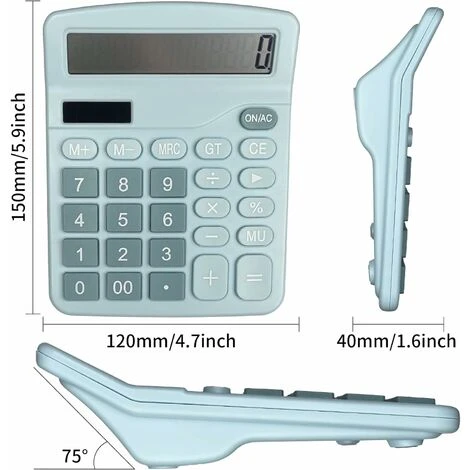 Calculatrice, Calculette De Bureau Solaire Grand Écran LCD à 12 Chiffres, Maison Et École, Calculatrice De Bureau Avec Grands Boutons, Bleu 4 Calculatrice, Calculette De Bureau Solaire Grand Écran LCD à 12 Chiffres, Maison Et École, Calculatrice De Bureau Avec Grands Boutons, Bleu – Image 2