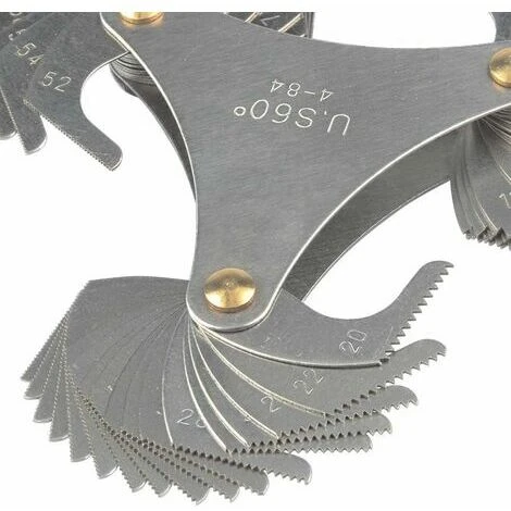 51 Pièces Outil De Mesure De Jauge à Pas De Vis 60° Americaine En Acier Inoxydable 4-84 5 51 Pièces Outil De Mesure De Jauge à Pas De Vis 60° Americaine En Acier Inoxydable 4-84 – Image 3