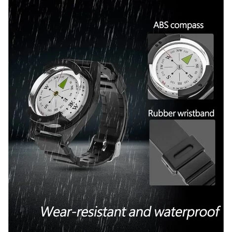 Montre-bracelet Boussole Boussole Nord Boussole Portable étanche Haute Précision Poignet Boussole, Outdoor Gear Boussole Pour La Navigation, Course D'orientation Et De Survie 254.51.5 Cm (Noir) 4 Montre-bracelet Boussole Boussole Nord Boussole Portable étanche Haute Précision Poignet Boussole, Outdoor Gear Boussole Pour La Navigation, Course D'orientation Et De Survie 254.51.5 Cm (Noir) – Image 2