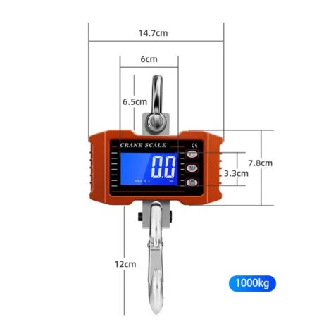 Peson électronique -1000KG/2000LB Balance à Grue Numérique Affichage LCD Numérique,Balance électronique-Bleu 4 Peson électronique -1000KG/2000LB Balance à Grue Numérique Affichage LCD Numérique,Balance électronique-Bleu – Image 2