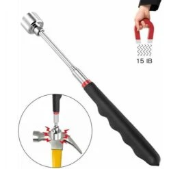 ELLE Outil De Ramassage Télescopique Magnétique 5 Pièces, Kit D'outils Extensible Avec Lumière LED, Y Compris 15 Lb/1 Lb/miroir D'inspection Rond/carré/poignée Télescopique Pivotant à 360° -Promos Outil Virtuose Magasin 94923056 4