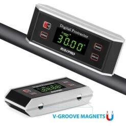 ELLE Inclinomètre, Digital Rapporteur Angle Finder Niveau Inclinomètre Magnétique Rainure En V 0 360 Degrés Avec Rétroéclairage -Promos Outil Virtuose Magasin 94923405 4