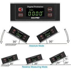 ELLE Inclinomètre, Digital Rapporteur Angle Finder Niveau Inclinomètre Magnétique Rainure En V 0 360 Degrés Avec Rétroéclairage -Promos Outil Virtuose Magasin 94923405 5