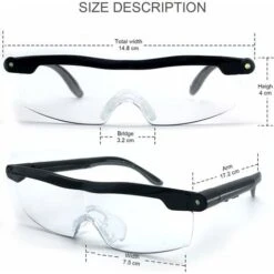 Lunettes De Lecture - Loupe De Vision Puissante Avec Lumière LED, Grossissement De 160%, Pour Lecture,Tous Les Travaux De Précision,Réparations,Couture, Montres Et Artisanat
