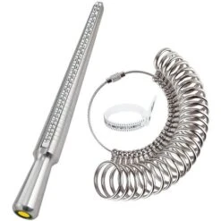 Mesure Taille Bague,Ring Sizer Anneaux Pour Mesurer Taille Doigts Pour Bagues Tailles A-Z Métal/Acier/Plastiqu