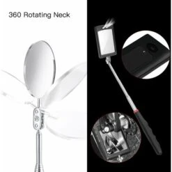 Outil De Ramassage Télescopique Magnétique 5 Pièces, Kit D'outils Extensible Avec Lumière LED, Y Compris 15 Lb/1 Lb/miroir D'inspection Rond/carré/poignée Télescopique Pivotant à 360° Pour La Vue Et L -Promos Outil Virtuose Magasin 95476101 3