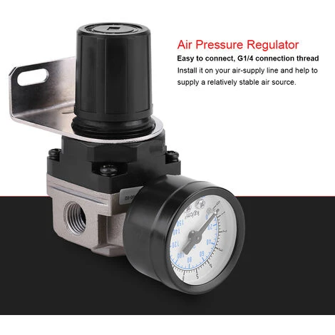 Régulateur Pneumatique Pression D'air Réglable Compresseur Vanne De Commande Jauge G1/4 Connexion 7 Régulateur Pneumatique Pression D'air Réglable Compresseur Vanne De Commande Jauge G1/4 Connexion – Image 5