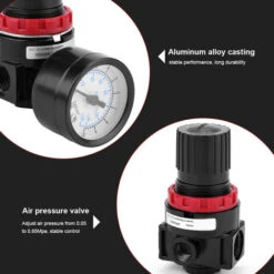 Régulateur Pneumatique G1/4 Jauge De Soupape De Commande De Compresseur De Pression D'air Réglable Avec Support -Promos Outil Virtuose Magasin 95599275 4