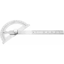 Goniomètre En Acier Inoxydable, Goniomètre En Acier Inoxydable, 15 Cm Règle 180 Degrés Outil De Mesure Goniomètre Réglable (80 × Règle D'angle Creuse De 120mm) -Promos Outil Virtuose Magasin 95841555 5