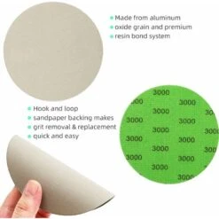 30 PièCes Papier De Verre，Disque De PonçAge 125 Mm Grain 2000/3000/4000/5000/7000/10000 Papier à Poncer Sec/Humide Utilisé Pour Polir MéTal Bois Voiture Polissage Poncer DéRouiller -Promos Outil Virtuose Magasin 95962369 3