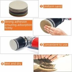30 PièCes Papier De Verre，Disque De PonçAge 125 Mm Grain 2000/3000/4000/5000/7000/10000 Papier à Poncer Sec/Humide Utilisé Pour Polir MéTal Bois Voiture Polissage Poncer DéRouiller -Promos Outil Virtuose Magasin 95962369 5
