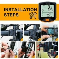 Compteur De Vitesse De Vélo étanche Compteur Kilométrique LCD Sans Fil Vélo De Cycle -Promos Outil Virtuose Magasin 95967579 3