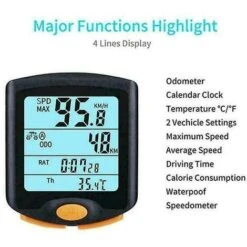 Compteur De Vitesse De Vélo étanche Compteur Kilométrique LCD Sans Fil Vélo De Cycle -Promos Outil Virtuose Magasin 95967579 4