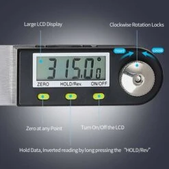 Inclinomètre　Numérique Angle Finder 0-360 ° Numérique Inclinomètre En Acier Inoxydable Rapporteur D'angle Règle Avec LCD Affichage Pour Travail Du Bois Construction Réparation -Promos Outil Virtuose Magasin 96337265 3