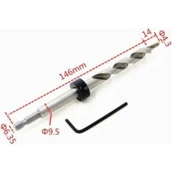 Perceuse　HSS 9.5mm 3/8 " High Speed Perceuse Foret Aléseur Kits Avec Collier D’Arrêt Tige Hexagonale Pour Carpenter Manuel Hole Pocket -Promos Outil Virtuose Magasin 96337666 2