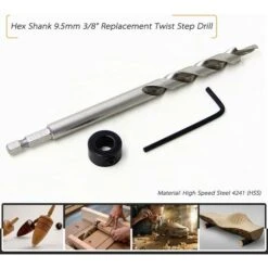 Perceuse　HSS 9.5mm 3/8 " High Speed Perceuse Foret Aléseur Kits Avec Collier D’Arrêt Tige Hexagonale Pour Carpenter Manuel Hole Pocket -Promos Outil Virtuose Magasin 96337666 5