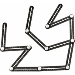 Règle Et Réglet　Règle De Mesure Multi-angle, En Alliage D'aluminium, 12 Règles Pliantes, Localisateur De Perçage De Carreaux, Outil De Mesure Pour Bricoleurs, Constructeurs, Charpentiers, Carreleurs,