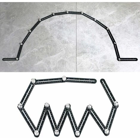 Règle Et Réglet Règle De Mesure Multi-angle, En Alliage D'aluminium, 12 Règles Pliantes, Localisateur De Perçage De Carreaux, Outil De Mesure Pour Bricoleurs, Constructeurs, Charpentiers, Carreleurs, 4 Règle Et Réglet Règle De Mesure Multi-angle, En Alliage D'aluminium, 12 Règles Pliantes, Localisateur De Perçage De Carreaux, Outil De Mesure Pour Bricoleurs, Constructeurs, Charpentiers, Carreleurs, – Image 2