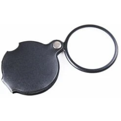 Loupe　60mm Diamètre 10x Mini Lentille En Verre Loupe De Lecture Loupe De Poche Loupe D'horloger Pliable Avec Housse En Cuir PU - Noir