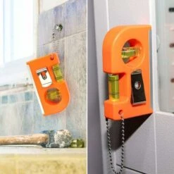 Niveau à Bulle　2pcs Petit Outil De Niveau De Poche, Niveaux à Mini-torpilles Au Niveau à Bulle Avec Porte-clés En Métal à Deux Niveaux Et Crochet Pour Carreaux -Promos Outil Virtuose Magasin 96340765 3